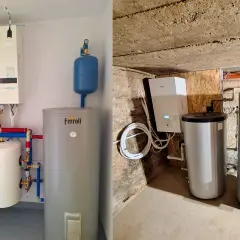 Nowoczesne kotły i zasobniki wody, alternatywa dla pelletu. Instalacja grzewcza z pompą ciepła i zasobnikiem.