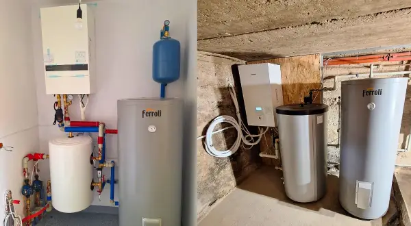 Nowoczesne kotły i zasobniki wody, alternatywa dla pelletu. Instalacja grzewcza z pompą ciepła i zasobnikiem.