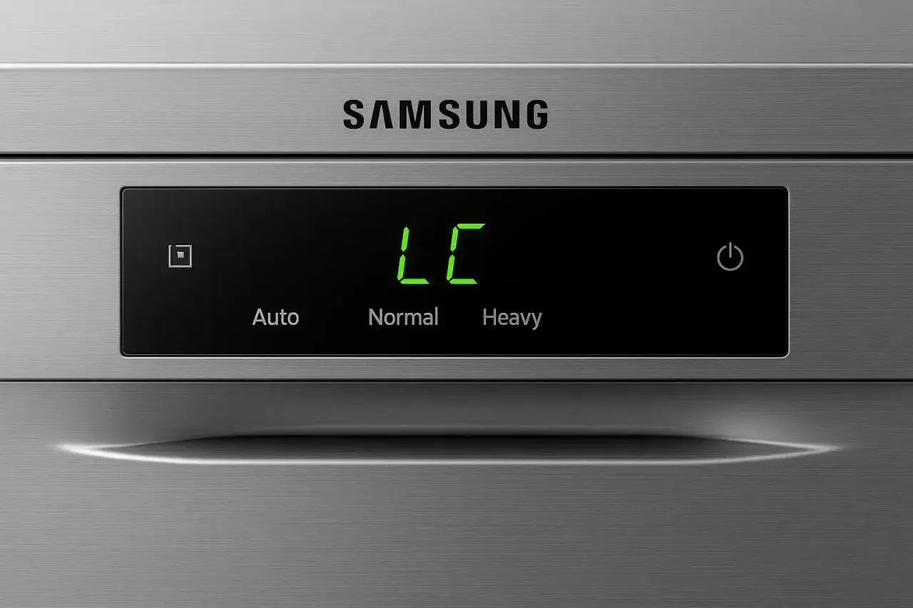 Wyświetlacz zmywarki Samsung pokazuje błąd LC. Dowiedz się, jak skasować błąd LC w zmywarce Samsung, aby zn&oacute;w działała poprawnie.